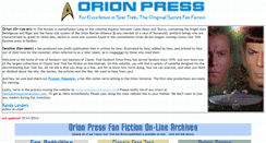 Desktop Screenshot of orionpressfanzines.com